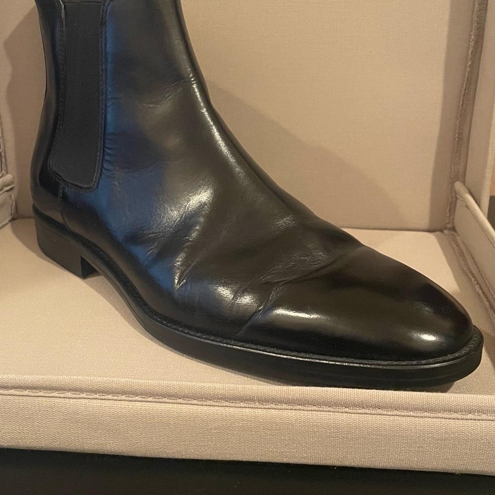 Bruno Magli Black Leather Ankle Boots
